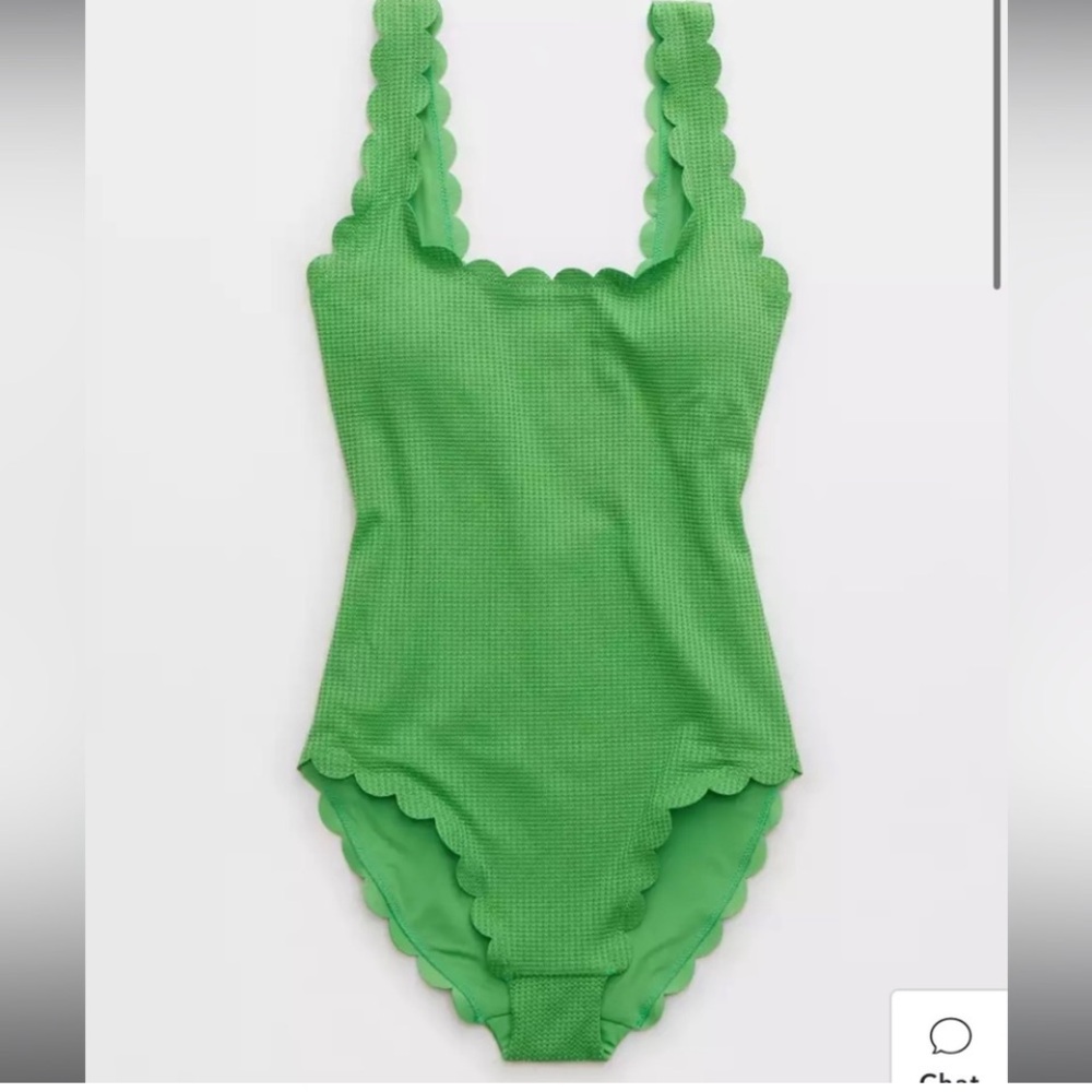 NWOT Aerie Waffle Scalloped Low-Back One Piece